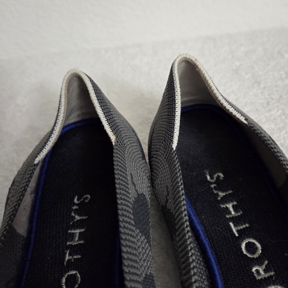 Rothy's Gray Camo Knit Ballet Flats Women's Size 8 Round Toe - Picture 11 of 13